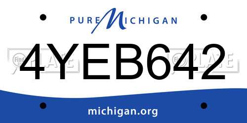 4YEB642 Michigan License Plate