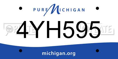 4YH595 Michigan License Plate