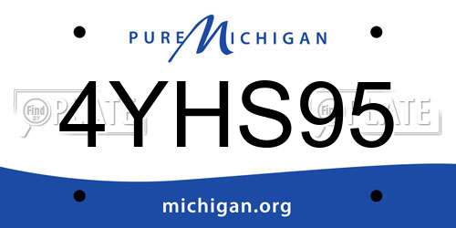 4YHS95 Michigan License Plate