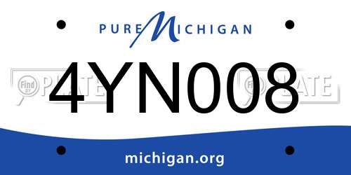 4YN008 Michigan License Plate