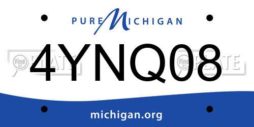 4YNQ08 Michigan License Plate