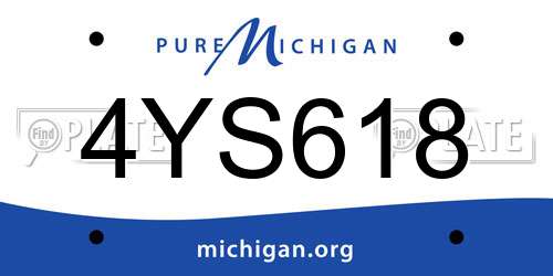 4YS618 Michigan License Plate