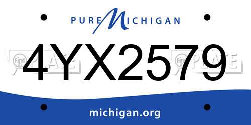 4YX2579 Michigan License Plate