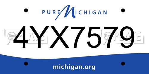 4YX7579 Michigan License Plate