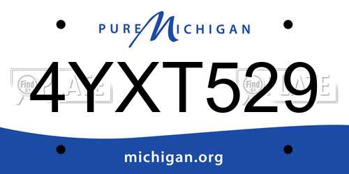 4YXT529 Michigan License Plate