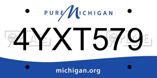 4YXT579 Michigan License Plate