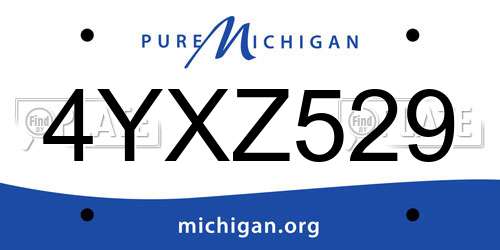 4YXZ529 Michigan License Plate