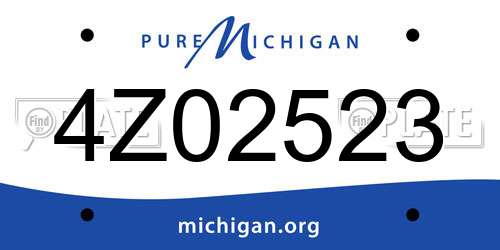 4Z02523 Michigan License Plate