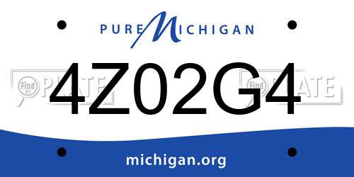 4Z02G4 Michigan License Plate