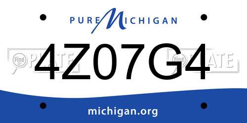 4Z07G4 Michigan License Plate