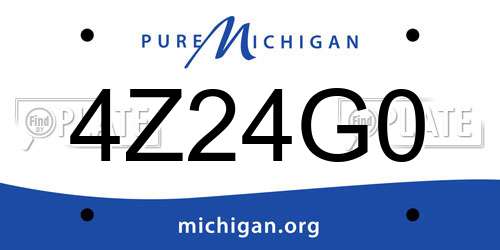 4Z24G0 Michigan License Plate
