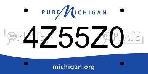 4Z55Z0 Michigan License Plate