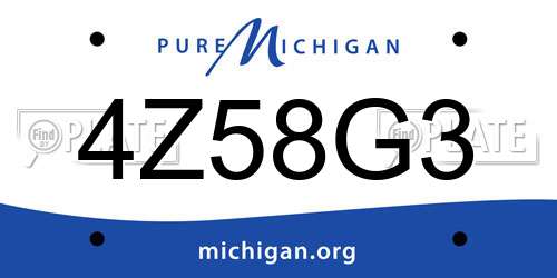4Z58G3 Michigan License Plate