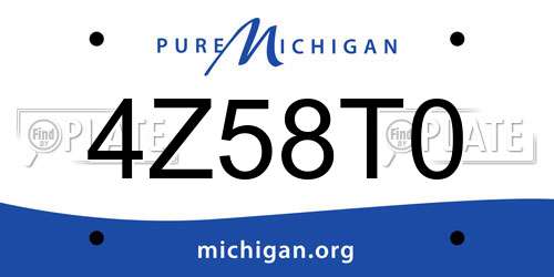 4Z58T0 Michigan License Plate