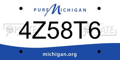 4Z58T6 Michigan License Plate