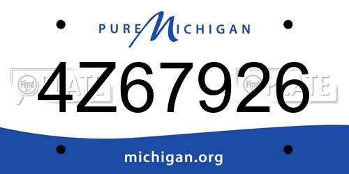 4Z67926 Michigan License Plate