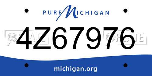 4Z67976 Michigan License Plate