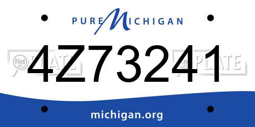 4Z73241 Michigan License Plate