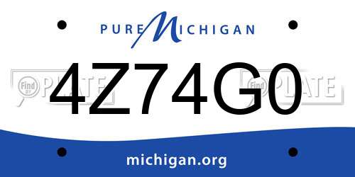 4Z74G0 Michigan License Plate