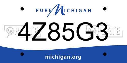 4Z85G3 Michigan License Plate