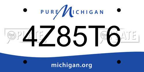 4Z85T6 Michigan License Plate