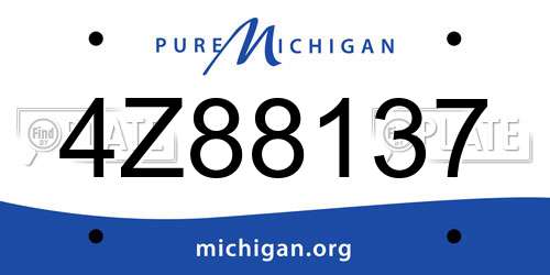 4Z88137 Michigan License Plate