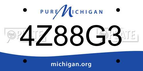 4Z88G3 Michigan License Plate
