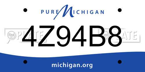 4Z94B8 Michigan License Plate