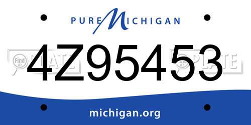 4Z95453 Michigan License Plate