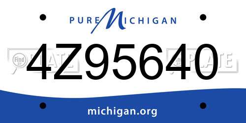4Z95640 Michigan License Plate