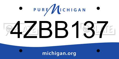 4ZBB137 Michigan License Plate