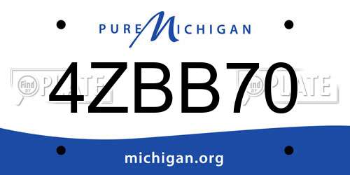 4ZBB70 Michigan License Plate