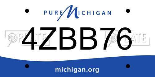 4ZBB76 Michigan License Plate