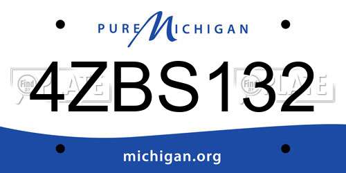 4ZBS132 Michigan License Plate