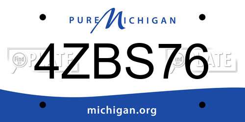 4ZBS76 Michigan License Plate