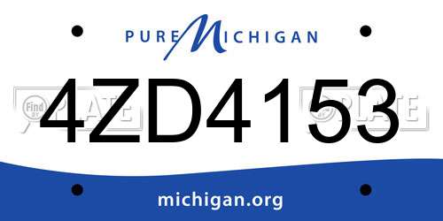 4ZD4153 Michigan License Plate