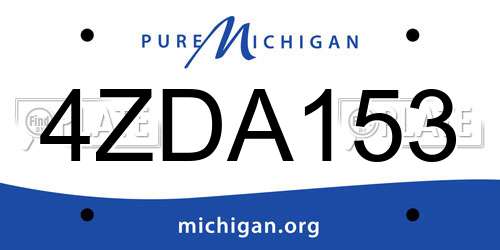 4ZDA153 Michigan License Plate