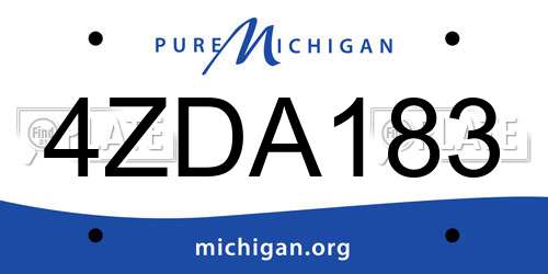 4ZDA183 Michigan License Plate
