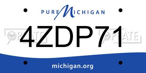 4ZDP71 Michigan License Plate