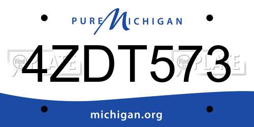 4ZDT573 Michigan License Plate