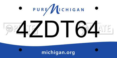 4ZDT64 Michigan License Plate