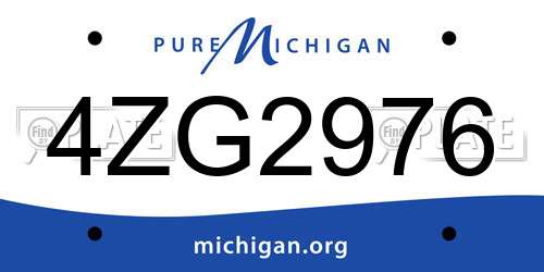 4ZG2976 Michigan License Plate