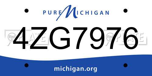 4ZG7976 Michigan License Plate