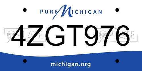 4ZGT976 Michigan License Plate