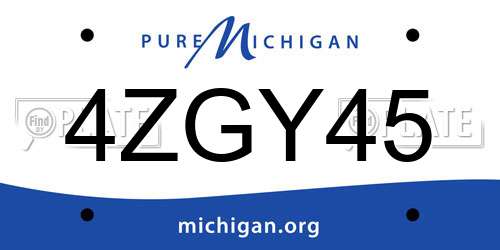 4ZGY45 Michigan License Plate