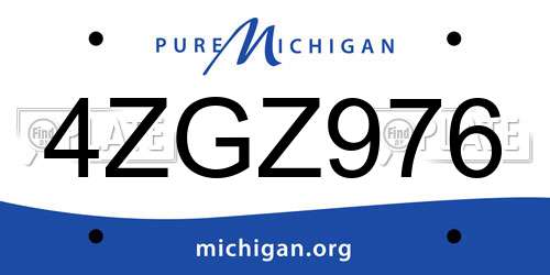 4ZGZ976 Michigan License Plate