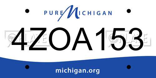 4ZOA153 Michigan License Plate
