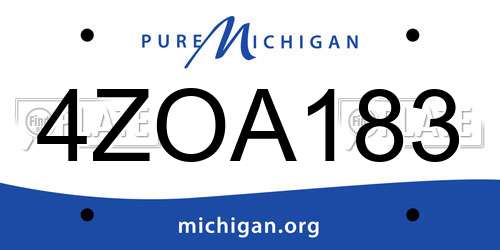 4ZOA183 Michigan License Plate