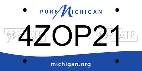 4ZOP21 Michigan License Plate
