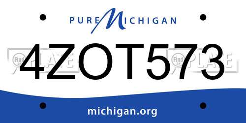 4ZOT573 Michigan License Plate